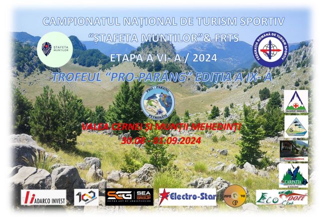 Trofeul "Pro-Parang" - Editia a IX-a - Muntii Mehedinti si Valea Cernei - 30 August - 01 Septembrie 2024